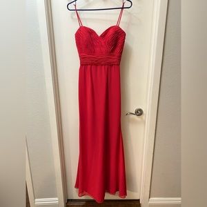 Mori Lee by Madeline Gardner floor length red dress